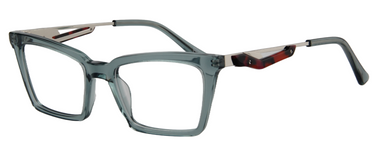 Afro Motif Women Eyeglasses: Amaka - Transparent Green - SpecSMART Eye Clinic (Diagonal View)